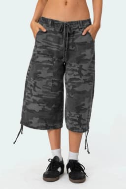 New Fashion Women Summer Cargo Shorts Casual Camouflage Print Loose Drawstring Short Pants For Club Streetwear S-XL