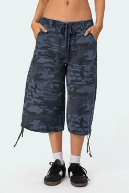 New Fashion Women Summer Cargo Shorts Casual Camouflage Print Loose Drawstring Short Pants For Club Streetwear S-XL