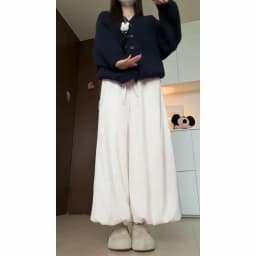 Caramel Thick High Waist Bloomer Pants Women's Autumn Winter New Knitted Soft Warm Fleece Long Pants Skirt Style Trousers