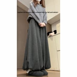 Caramel Thick High Waist Bloomer Pants Women's Autumn Winter New Knitted Soft Warm Fleece Long Pants Skirt Style Trousers