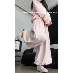 Caramel Thick High Waist Bloomer Pants Women's Autumn Winter New Knitted Soft Warm Fleece Long Pants Skirt Style Trousers