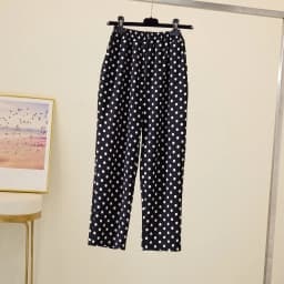 Wide Leg Pants Women Fashion Dots Ulzzang Loose High Waist Leisure Chic Female Trousers Sweatpant Pockets Summer Streetwear