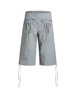 Vintage Drawstring Cargo Pants Women Loose Fit American Retro Utility Capri Pants with Multi-Pockets Streetwear Casual Fashion