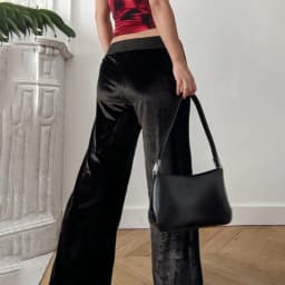 Goth Dark Techwear Fashion Stars Rhinestone Drawstring Pants Mall Goth Streetwear 90s Grunge Soft Velvet Trousers Women Y2K Pant