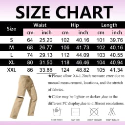 Women's Casual Waterproof Hiking Pants Loose Fit Zip Off Convertible Shorts High Waist Drawstring Wide Leg Pants With Pockets
