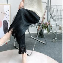 Miyake Pleated Fringe Women's Wide-legged Pants New Loose Plus Size High Waist Slim Fashion Folded Solid Color Straight Pants