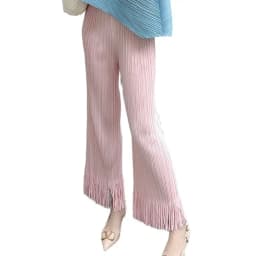 Miyake Pleated Fringe Women's Wide-legged Pants New Loose Plus Size High Waist Slim Fashion Folded Solid Color Straight Pants