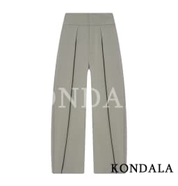 KONDALA Lady Trendy Pants Women's High Street Commute Pleated Balloon Pants New 2026 Spring Fashion Elegant Casual Lady Pants