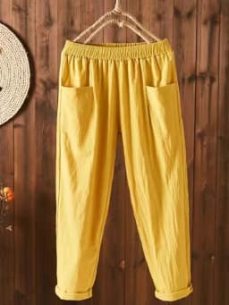 High Waist Women's Pants Summer Slim Fit Elastic Waist Straight Tube Harun Korean Fashion Leisure Loose Trousers