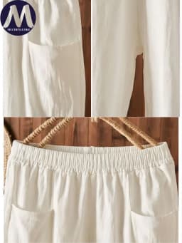 High Waist Women's Pants Summer Slim Fit Elastic Waist Straight Tube Harun Korean Fashion Leisure Loose Trousers