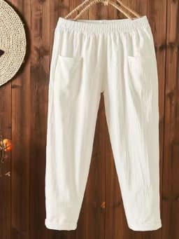 High Waist Women's Pants Summer Slim Fit Elastic Waist Straight Tube Harun Korean Fashion Leisure Loose Trousers