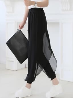 Summer 2026 Fashion Ladies Casual Loose Chiffon Harem Pants Women Pants Black Pantalon Femme Hot Sale Sarouel Femme