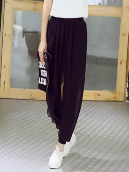 Summer 2026 Fashion Ladies Casual Loose Chiffon Harem Pants Women Pants Black Pantalon Femme Hot Sale Sarouel Femme