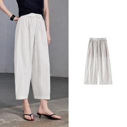 TOYOUTH Women Versatile Balloon Pants 2026 Spring New Wrinkle-Resistant Loose Wide-Leg Casual Trousers