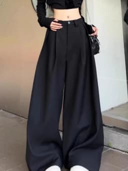 Zoki Chic White Suit Wide Leg Pant Women Elegant Korean High Waist Fashion Trousers Loose Casual Summer Simple Female Pants New
