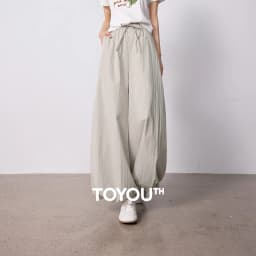 TOYOUTH Women's Wrinkle-Resistant Wide Leg Pants 2026 Summer New Straight Cut Bud Trousers, Travel Friendly