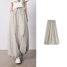 TOYOUTH Women's Wrinkle-Resistant Wide Leg Pants 2026 Summer New Straight Cut Bud Trousers, Travel Friendly