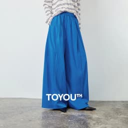TOYOUTH Women's Textured Loose Wide Leg Long Pants 2026 Fall New Arrival High Waist Seam Detail Leg Lengthening Pear Shape