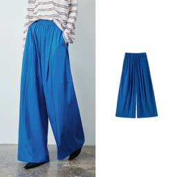 TOYOUTH Women's Textured Loose Wide Leg Long Pants 2026 Fall New Arrival High Waist Seam Detail Leg Lengthening Pear Shape