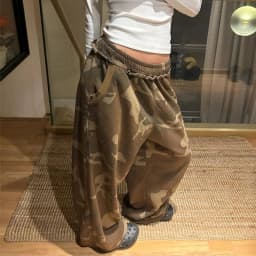 Hip Hop Y2k Women Pants Army Green Camouflage Loose Sweatpants Stylish Street Straight Leg Sweatpants Harajuku Retro Streetwear