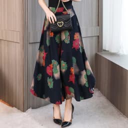Fanmuer 2025 Summer Pants Women Casual Loose Elastic Waist Vintage Pant Trousers Women Wide Leg Pants Print Calf-length Pants