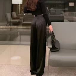 High Waist Satin Wide Leg Pants White Black Pants Women Summer Thin Loose Casual Pants Fashion Solid All-match Straight Trousers