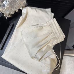 Women Summer Pants All-match High Waist Casual Loose Wide Leg Pants Rhinestone Straight Trousers Korean Fashion Female Clothes