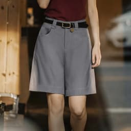 Maden Women's Old Money High Waist A Line Suit Shorts Straight Leg Thin Grey Five Point Pants Office Commuter Casual Summer wear