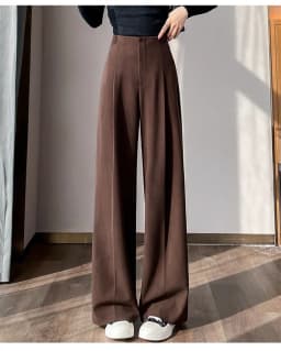 Jielur Loose Pure Color High Waist Slim Women Pants Straight Casual Winter Simple Office Ladies Fashion Female Wide Leg Pants
