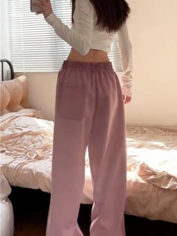 American High Street Style Women's Pink Striped Sports Pants Loose High Waist Wide Leg Casual Trousers Autumn Season