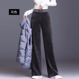 Fce Lined Unlined Corduroy Wide Leg Pants Women Casual Pants Autumn Winter New Sle Thi Straight Loose plus Size Pants