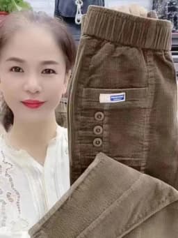 High Waist Harlan Pants Casual Velvet Straight Leg Pants Slim Fit Corduroy Pants Women's Spring Autumn New Style B3985