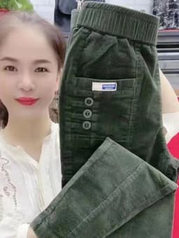 High Waist Harlan Pants Casual Velvet Straight Leg Pants Slim Fit Corduroy Pants Women's Spring Autumn New Style B3985