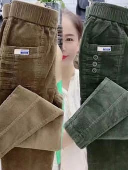 High Waist Harlan Pants Casual Velvet Straight Leg Pants Slim Fit Corduroy Pants Women's Spring Autumn New Style B3985