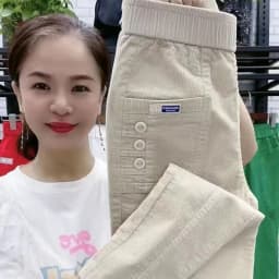 High Waist Harlan Pants Casual Velvet Straight Leg Pants Slim Fit Corduroy Pants Women's Spring Autumn New Style B3985
