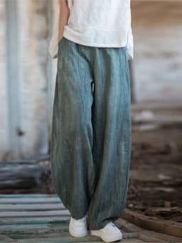 Women Elastic Waist Ramie Cotton Pants Ladies Vintage Spring Summer Trousers Female 2023 Bloomers
