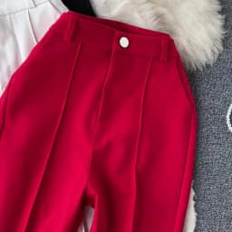 Spring Summer Vintage Long Pants Women Korean Style Chic High Waisted Office OL Flared Pants Solid Color Pleated Split Pants