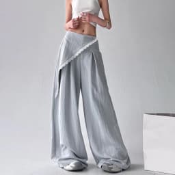 Women Vintage Loose Wide Leg Pants Straight Trousers Casual All-match Summer Pants High Waist Streetwear Oversized Pants