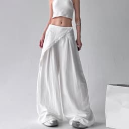Women Vintage Loose Wide Leg Pants Straight Trousers Casual All-match Summer Pants High Waist Streetwear Oversized Pants