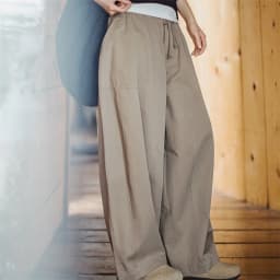 Maden New Casual Khaki Wide Leg Trousers Women's Spring Summer Elastic Waist Pocket Cargo Pants Street Fashion Slimming Bottom