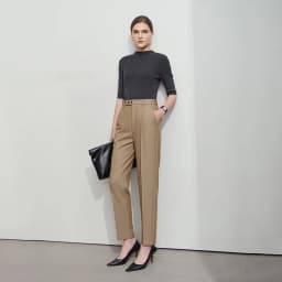 AMII Woman Pants 2026 Autumn Autumn Woman Loose Casual Fashion Simple Nine Point Trousers Black Blended Pleated Pants 12611025