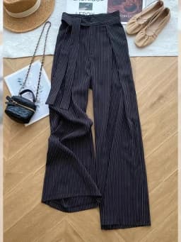 Summer Pink Striped Design Wide-leg Jeans Women's Casual Loose High Waist Loose Straight Pants Drape Floor Jeans Pants Chic New