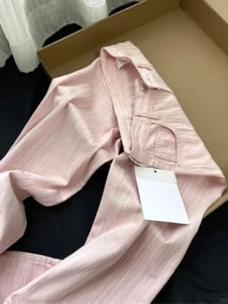 Summer Pink Striped Design Wide-leg Jeans Women's Casual Loose High Waist Loose Straight Pants Drape Floor Jeans Pants Chic New