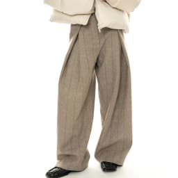 80% Wool Women Spring Fashion Big Wide Leg Pants High Waist Striped Stright Pants Fashion Clothes Pants Female Trousers