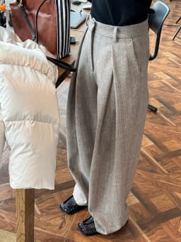 80% Wool Women Spring Fashion Big Wide Leg Pants High Waist Striped Stright Pants Fashion Clothes Pants Female Trousers
