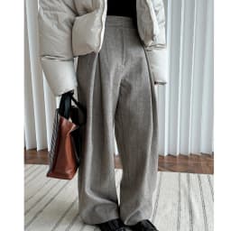 80% Wool Women Spring Fashion Big Wide Leg Pants High Waist Striped Stright Pants Fashion Clothes Pants Female Trousers