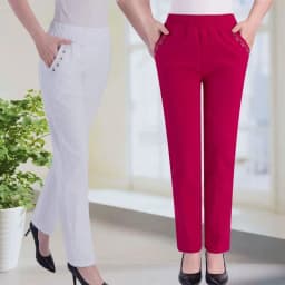2026 Summer Women Pants Middle-aged Lady Elastic Waist Loose Casual Pants 4XL Pocket Thin Female Straight Trousers 2300