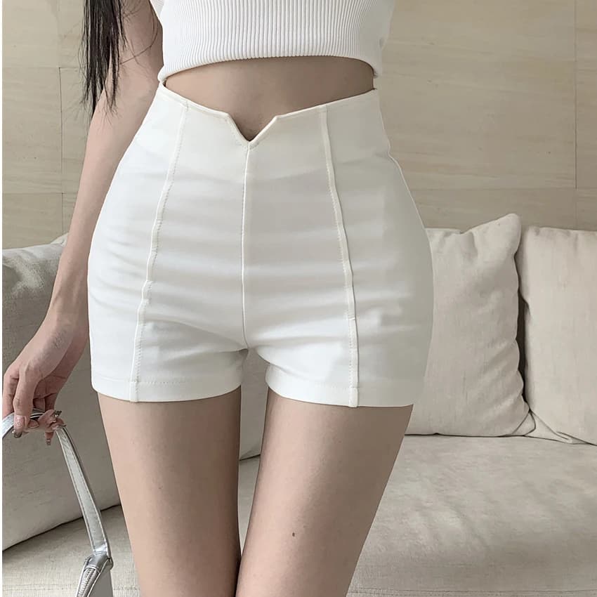 White Spicy Girl High Waist Short Pants Women's Summer 2026 New Style Tight Fit Korean Version Versatile Elastic Slimming But...