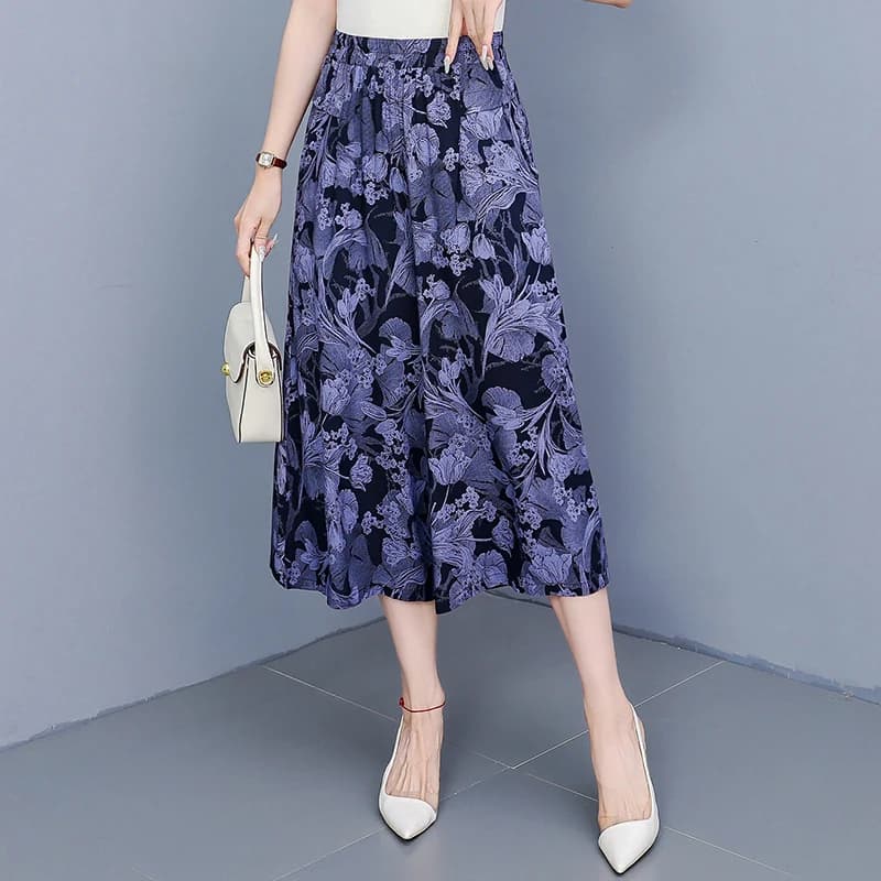 women's Pants Summer trousers Casual Straight Leg Floral Print  Loose Pants Wide Leg Pants