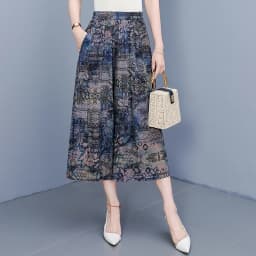 women's Pants Summer trousers Casual Straight Leg Floral Print  Loose Pants Wide Leg Pants